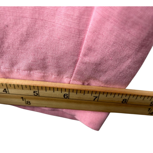 Vintage Napa Valley Pants Size 10 Pink Linen Blend Pull On Crop Straight Pockets - Picture 10 of 11